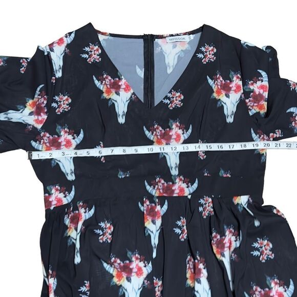 MISSLOOK Black Floral Maxi Dress Size 2XL - Picture 10 of 13